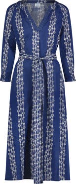 Mer St. Barth Anouk Women's Kaftan Navy Seashells
