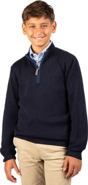TailorByrd Kids' Fine Knit Quarter Zip Sweater