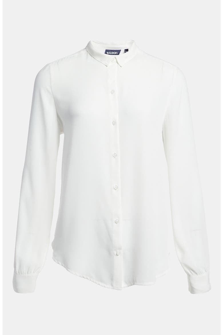 'Tiny Collar' Sheer Blouse, Main, color, WHITE- STAR