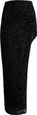 NASTY GAL Leopard Velvet Burnout Side Slit Skirt