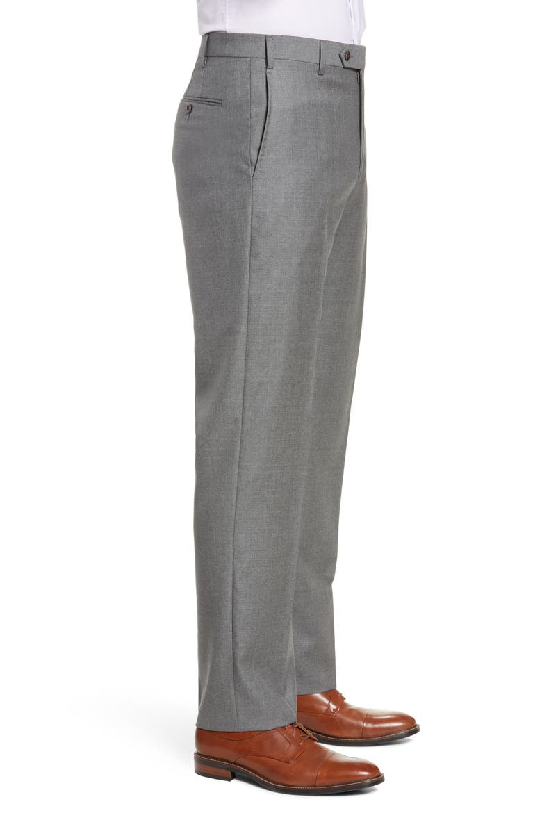 Todd Relaxed Fit Flat Front Solid Wool Dress Pants, Alternate, color, LT/PASGRY8