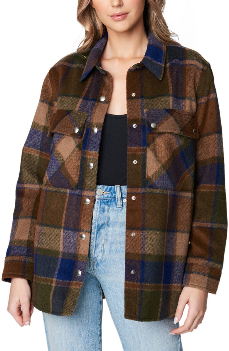 BLANKNYC Plaid Flannel Shirt Jacket, Main, color,