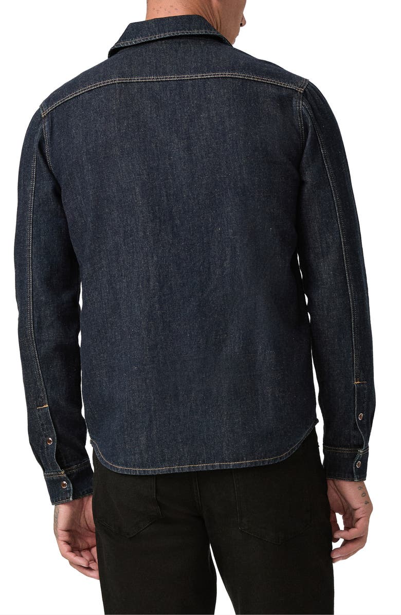 PAIGE Darindo Cotton & Linen Denim Snap-Up Overshirt, Alternate, color, Dupont