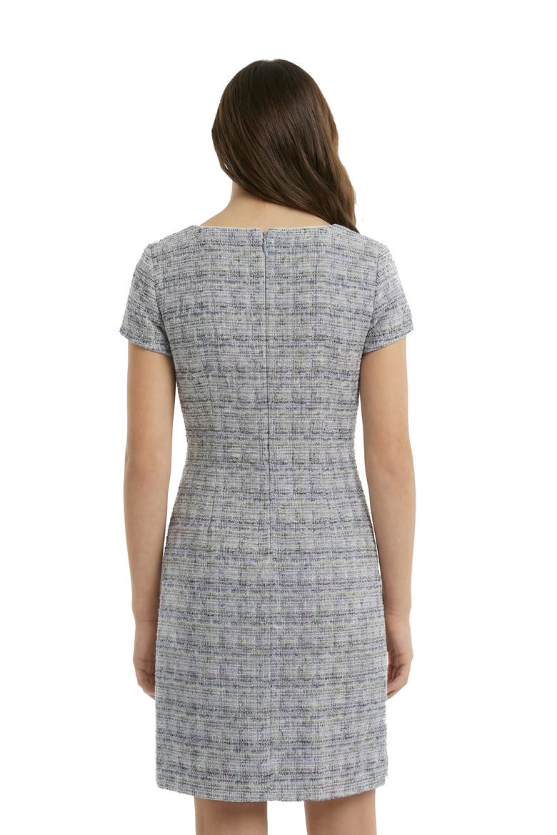 Short Sleeve Stretch Boucle Dress, Alternate, color, Navy