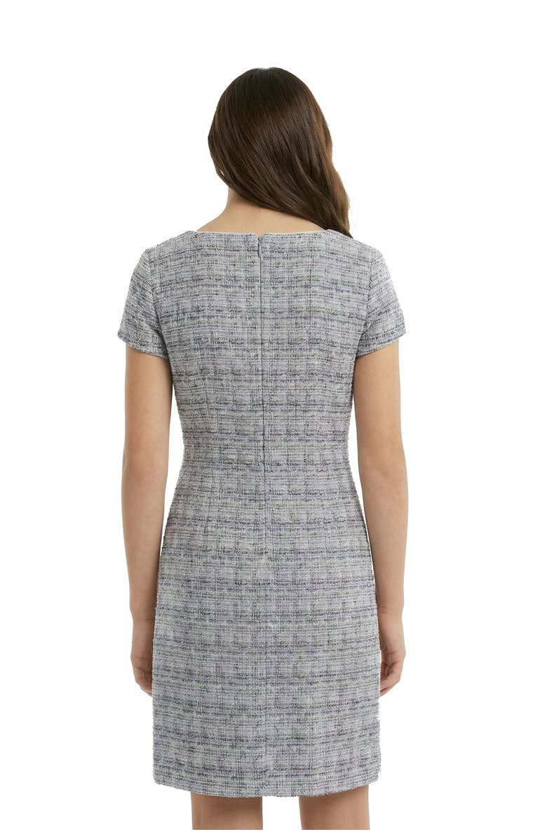 Un Deux Trois Short Sleeve Stretch Boucle Dress, Alternate, color, Navy