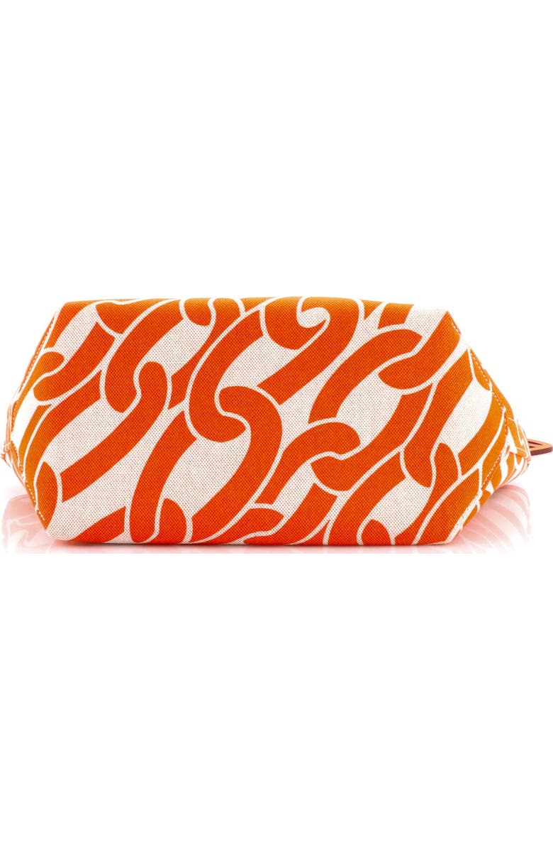 Pre-Owned Hermes Sac Steeple Tote Printed Toile with Leather 25, Alternate, color, Orange Minium