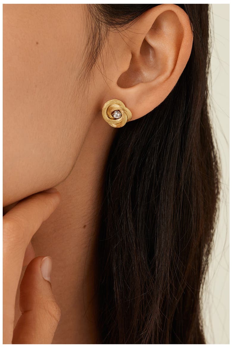 Jaipur Diamond Stud Earrings, Alternate, color, YELLOW GOLD