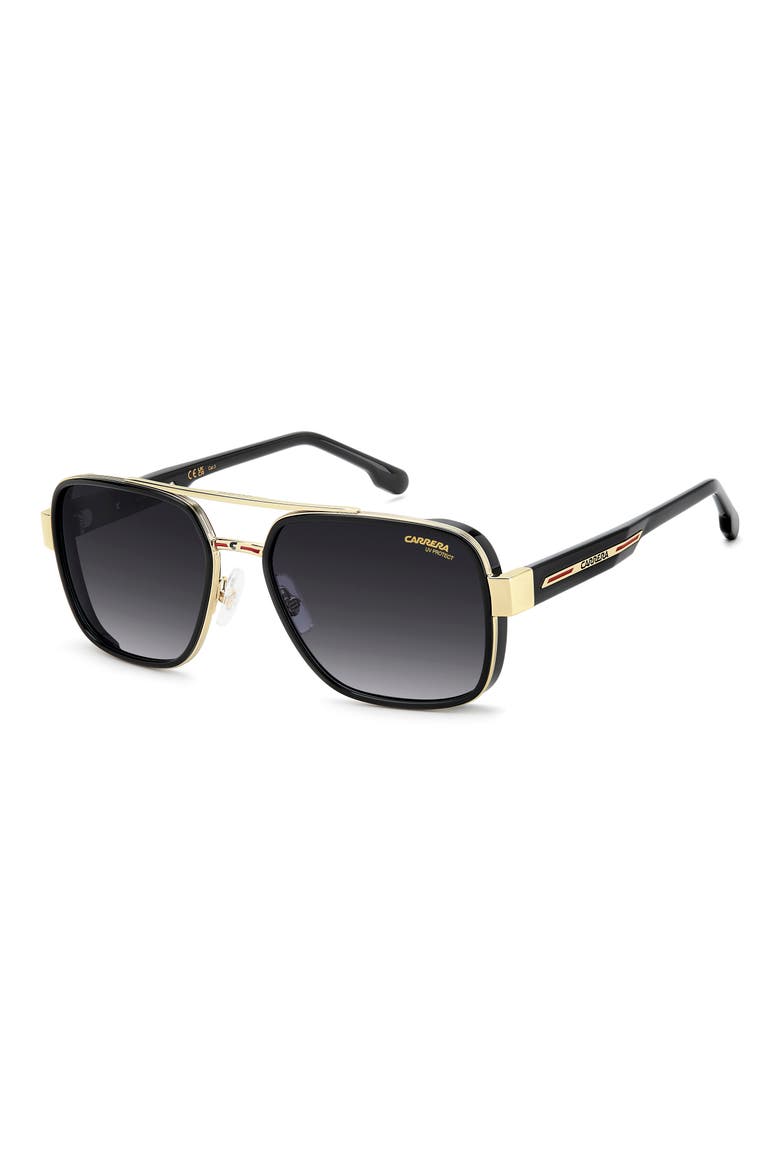 1092/S 58mm Gradient Rectangular Sunglasses, Alternate, color, BLACK/ DARK GREY SF
