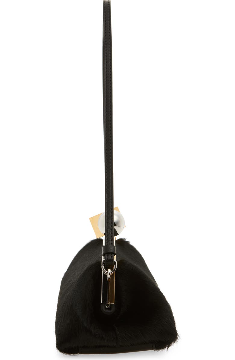 Jacquemus La Pochette The Salon Genuine Calf Hair Shoulder Bag, Alternate, color, Black