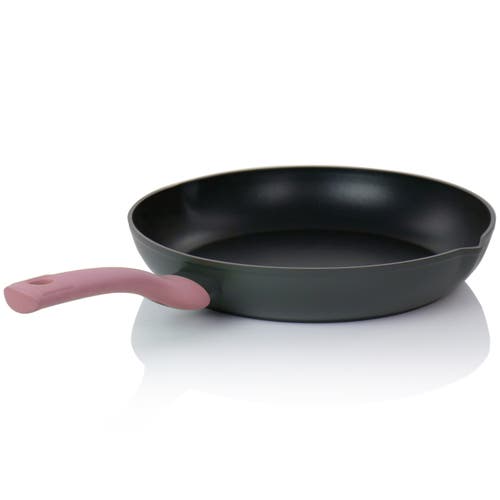 Oster Rigby 9.5 Inch Aluminum Nonstick Frying Pan In Pink With Pouring Spouts In Black