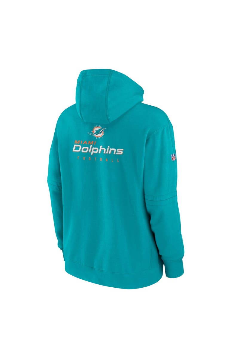 Nike Men's Nike Aqua Miami Dolphins Sideline Club Fleece Pullover Hoodie, Alternate, color,