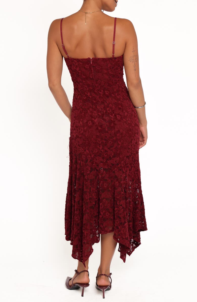Petal & Pup Lorde Embroidered Lace Midi Dress, Alternate, color, Burgundy Lace