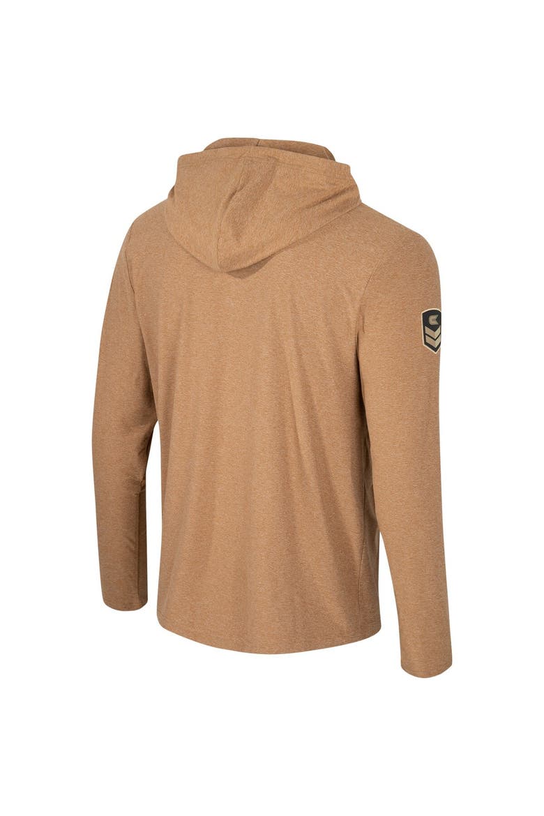 Men's Colosseum Khaki Villanova Wildcats OHT Military Appreciation Cloud Jersey Desert Quarter-Zip Hoodie, Alternate, color, Khaki