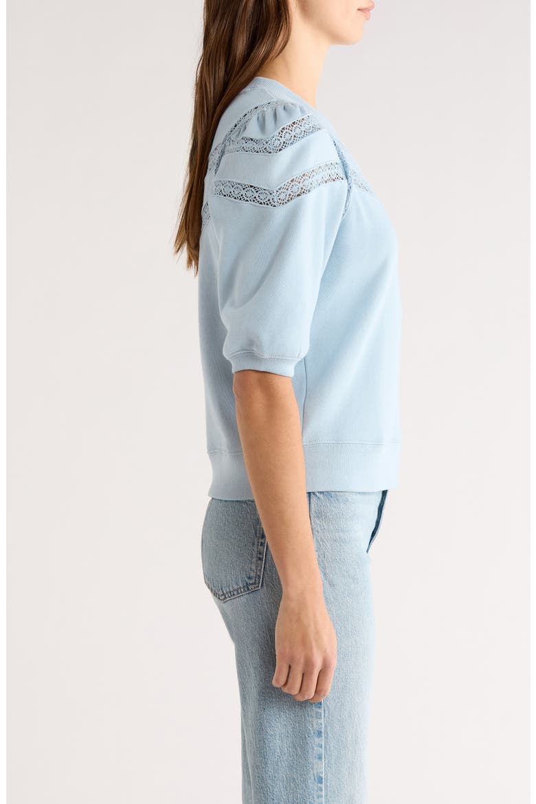 Adrai Lace Trim Sweatshirt, Alternate, color, SKY
