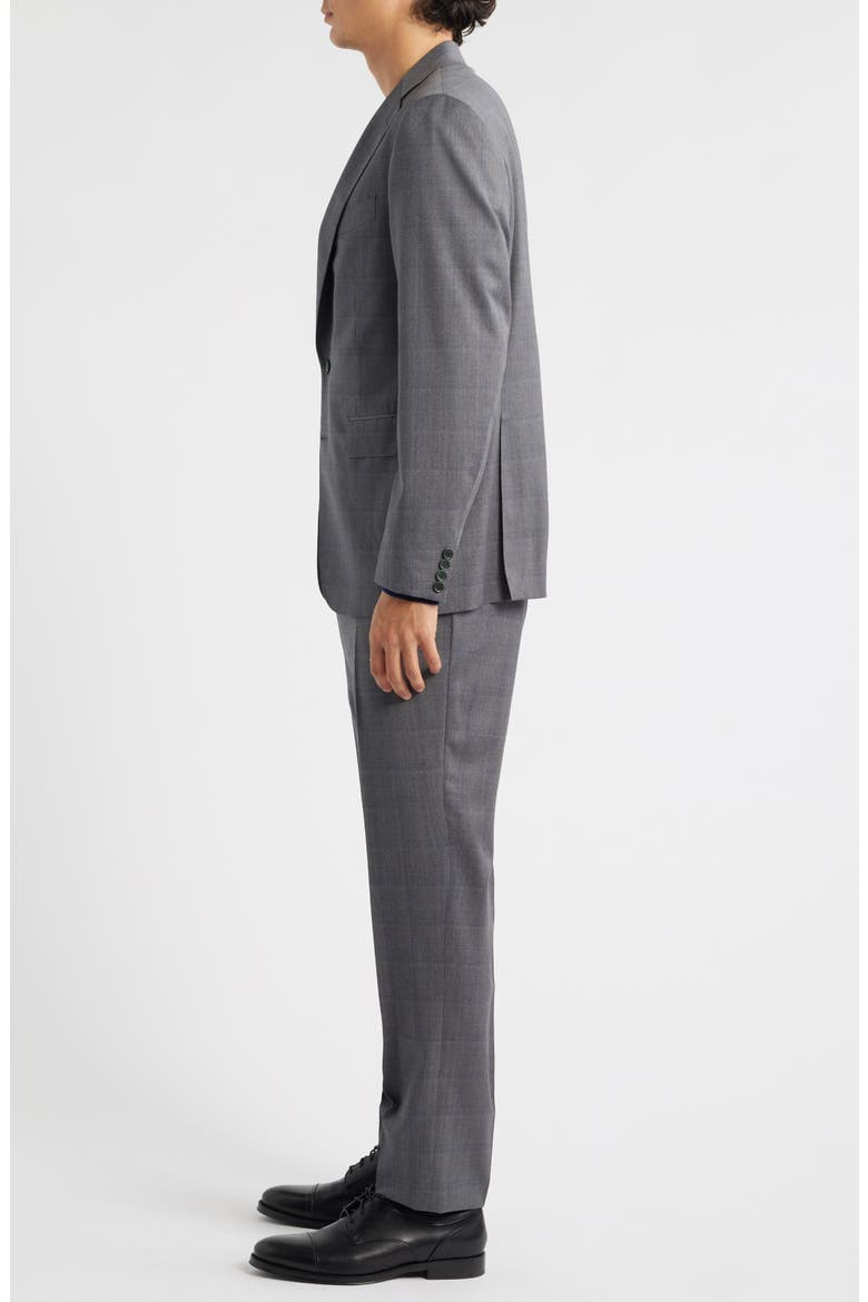 Capri Trim Fit Shadow Plaid Wool Suit, Alternate, color, GREY