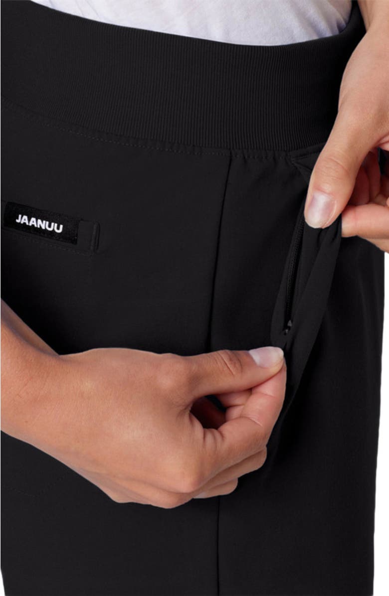 JAANUU Xenos Women's 5-Pocket Classic Mid-Rise Scrub Pant, Alternate, color, Black