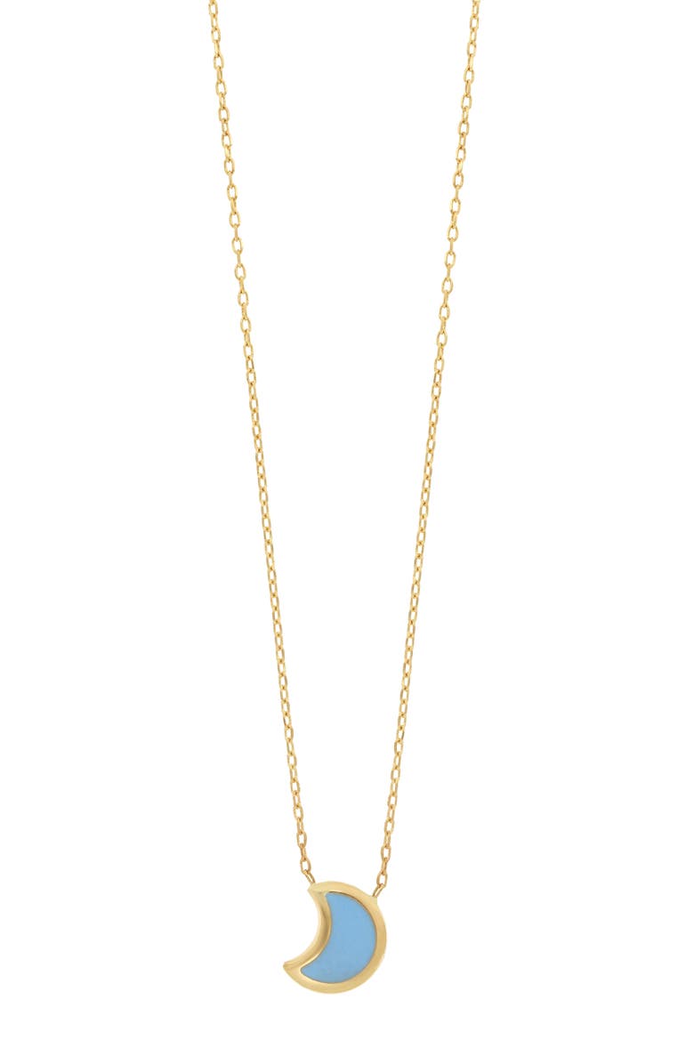Bony Levy Kids' 14K Gold Enamel Moon Pendant Necklace, Main, color,