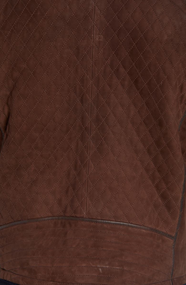 FLYNT Regular Fit Quilt Stitch Leather Moto Jacket, Alternate, color, 