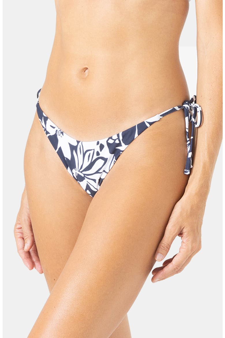 Oceanside Tie Side Cheeky Bikini Bottoms, Alternate, color, MOOD INDIGO