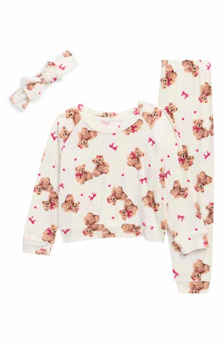 Kids' 3-Piece Velour Pajamas & Headband Set
