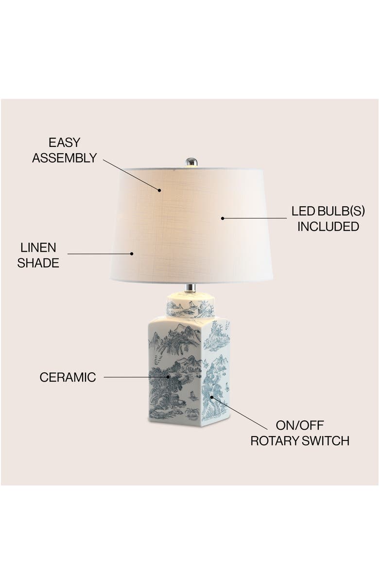 JONATHAN Y Audrey 24.5" Chinoiserie LED Table Lamp, Blue/White, Alternate, color, Blue/White