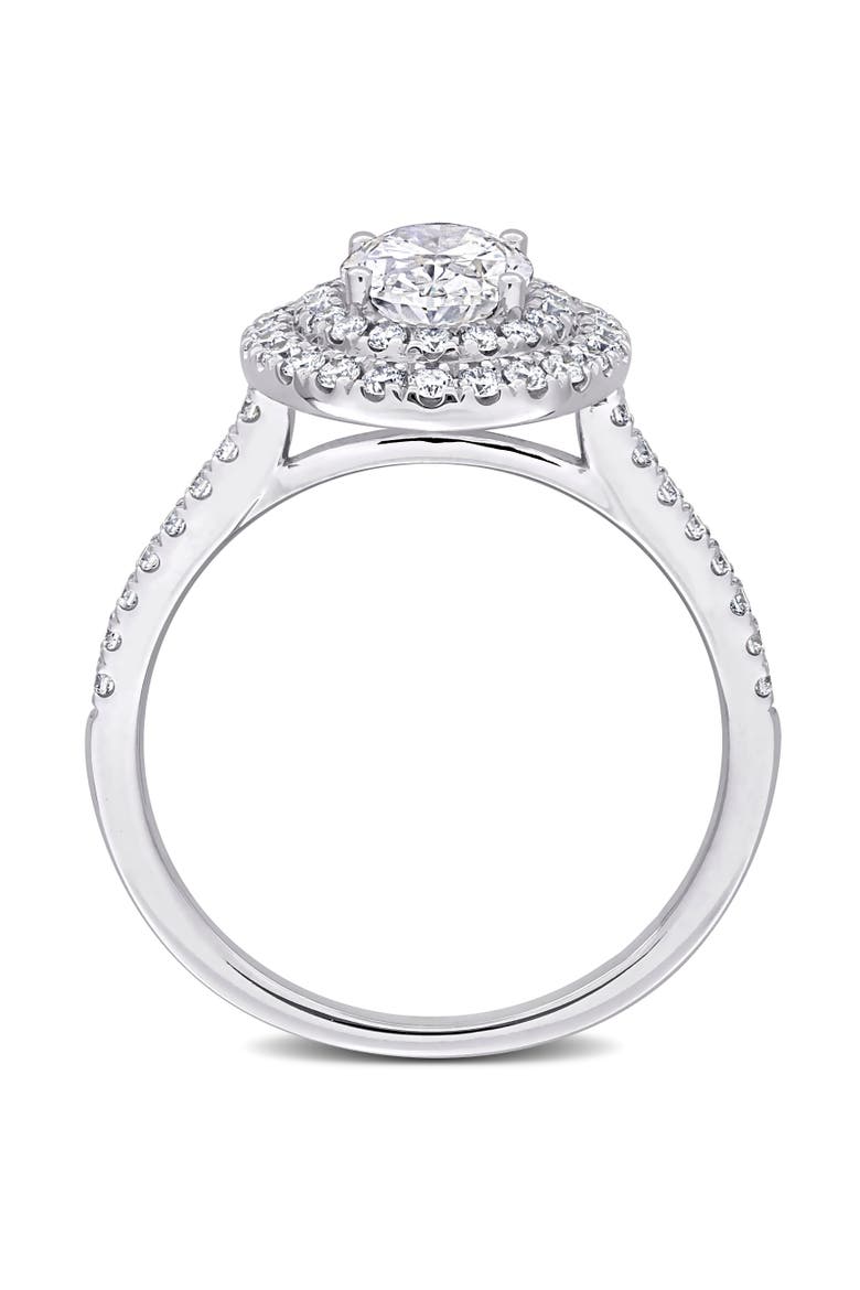 Lab-Grown Diamond Oval Double Halo Ring 14k, Alternate, color, White Gold