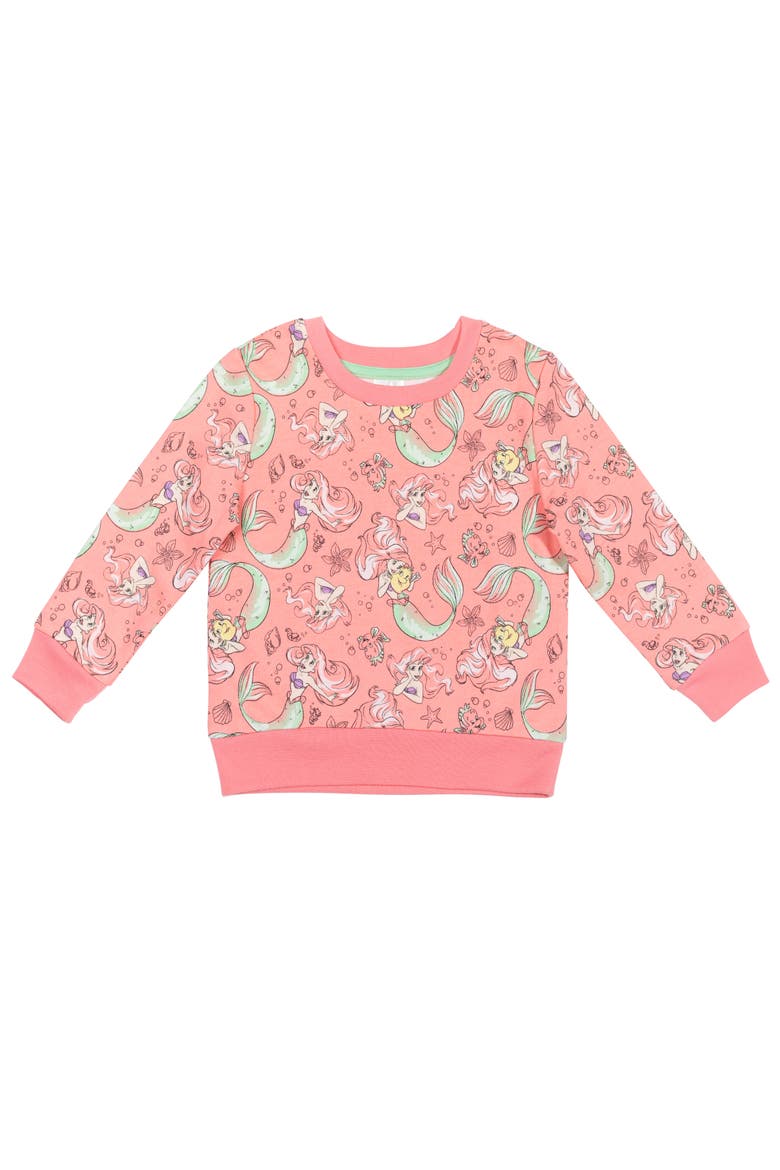The Little Mermaid Pullover Sweatshirt, Main, color, Pink Ariel Flounder