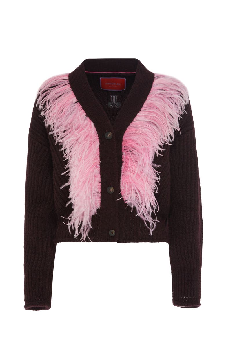 La DoubleJ High Kick Cardigan, Alternate, color, Bordeaux Bordeaux