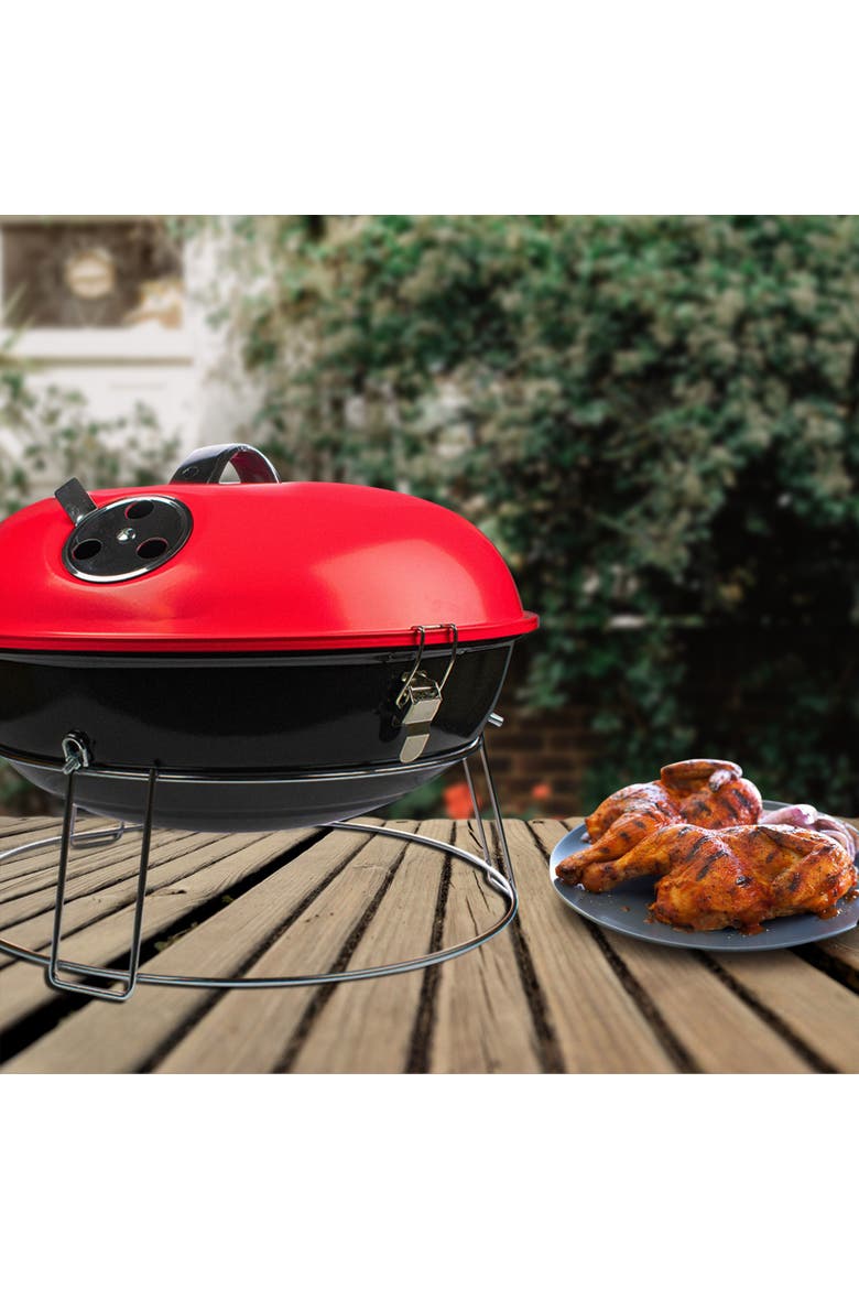 14 Inch Portable Charcoal BBQ Grill in Red, Alternate, color, Red
