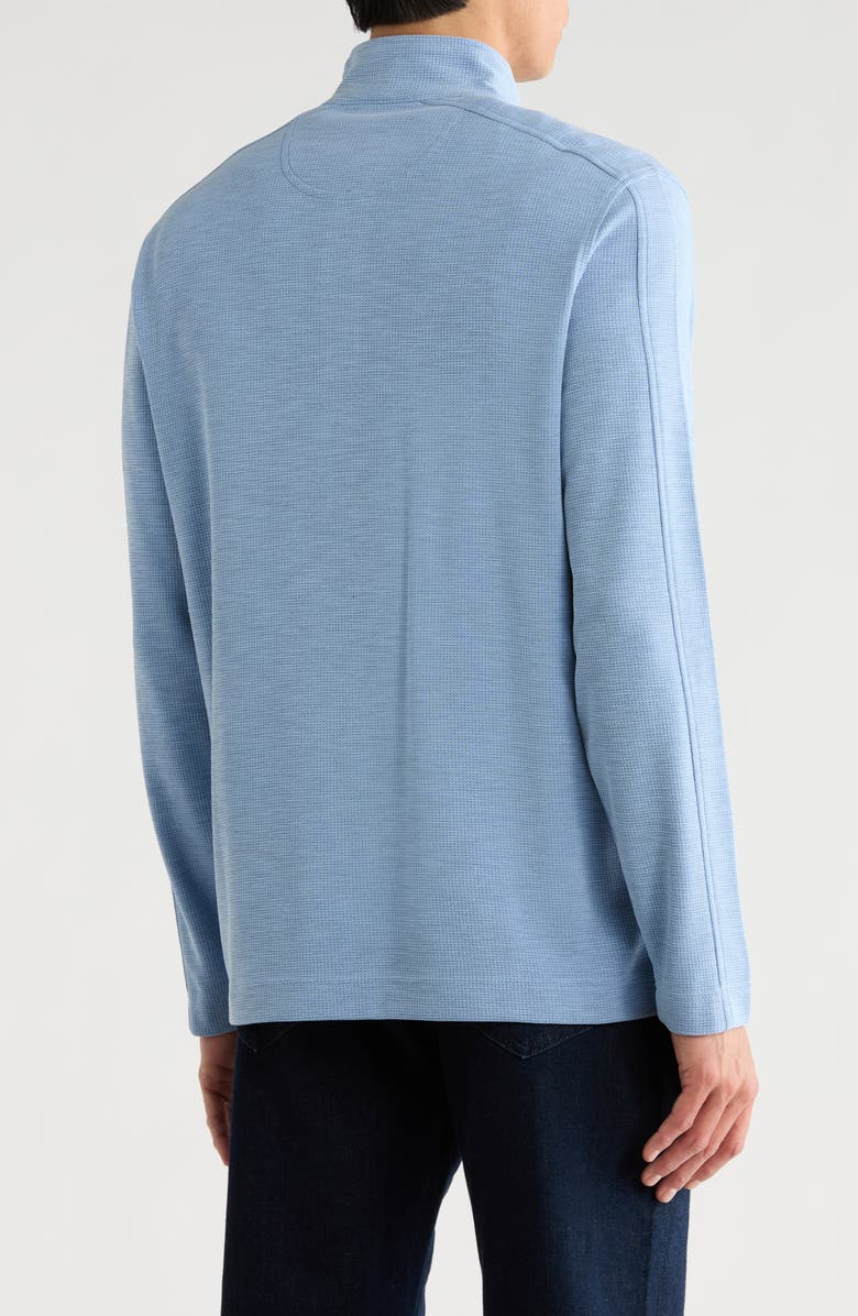 NICOBY Heather Waffle Stitch Polynosic Quarter Zip Pullover, Alternate, color, Periwinkle