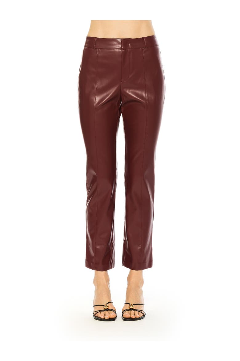 LIOR MID RISE FITTED PANTS, Main, color, BURGUNDY