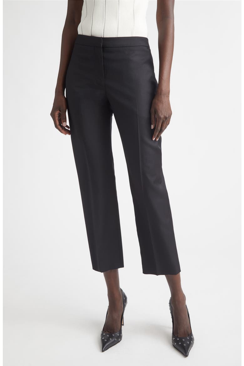 Wool Cigarette Trousers, Main, color, BLACK