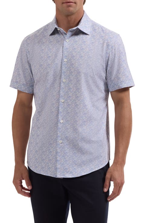 Miles OoohCotton® Print Short Sleeve Button-Up Shirt