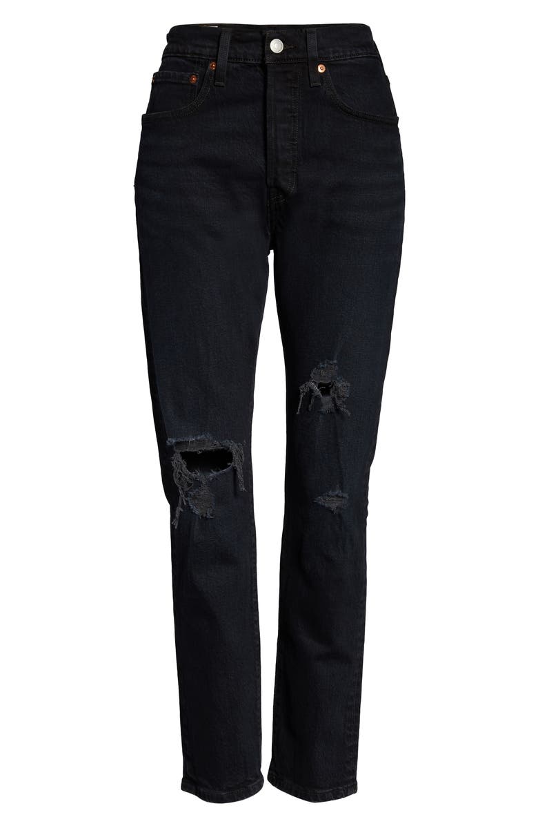 Levi's<sup>®</sup> 501<sup>®</sup> Ripped High Waist Ankle Skinny Jeans, Alternate, color, 