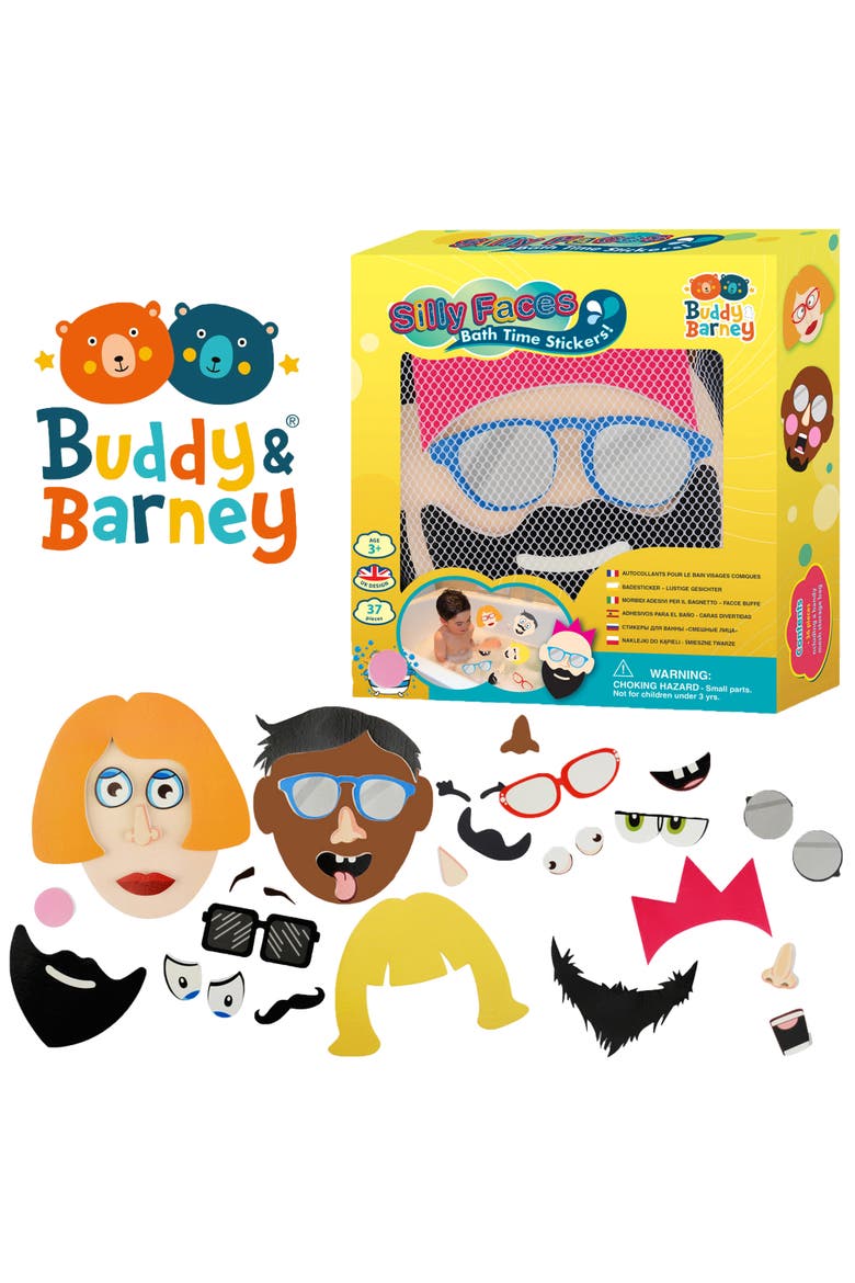 Silly Faces Bath Time Stickers, Alternate, color, Multicolored