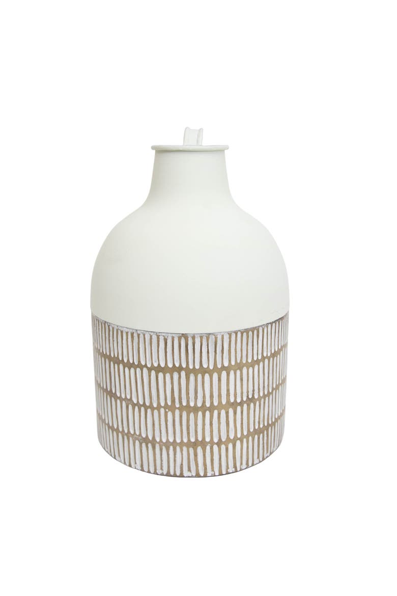 Jug Brass Metal Vase, Alternate, color, Brown
