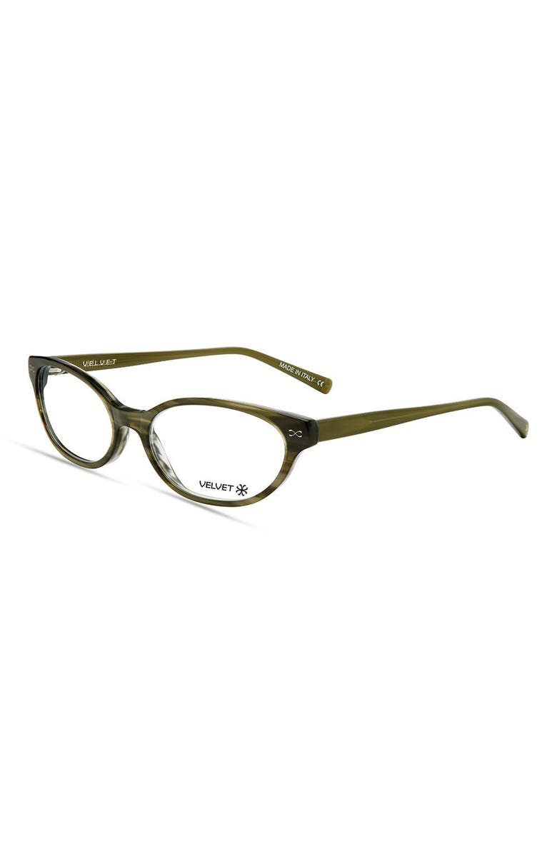 Velvet Eyewear Kat 52mm Cat Eye Optical Glasses, Alternate, color, Olive Green