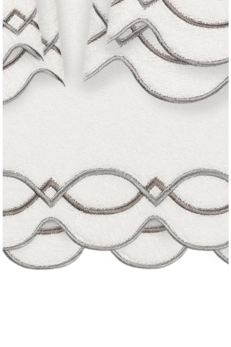 6-Piece Diamond Chain Embroidered Turkish Cotton Towel Set, Alternate, color, WHITE/ GRAY