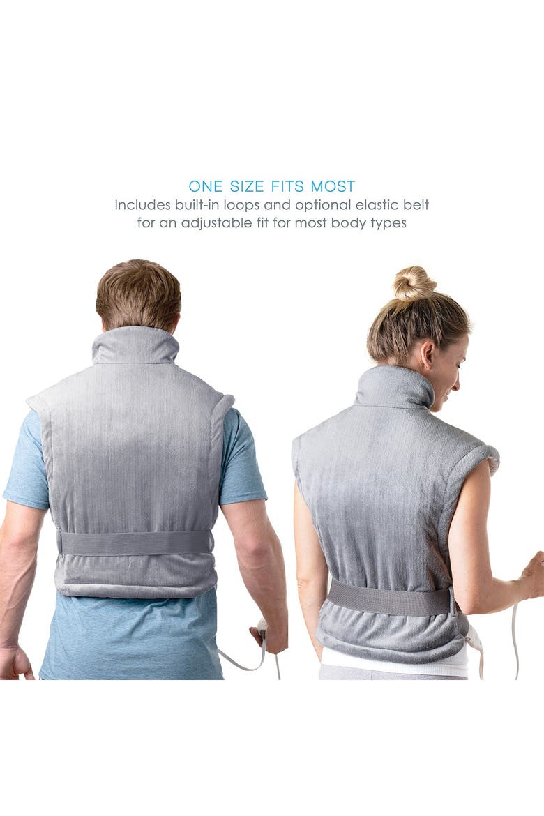 PureRelief XL - Extra-Long Back and Neck Heating Pad - Gray, Alternate, color, GRAY