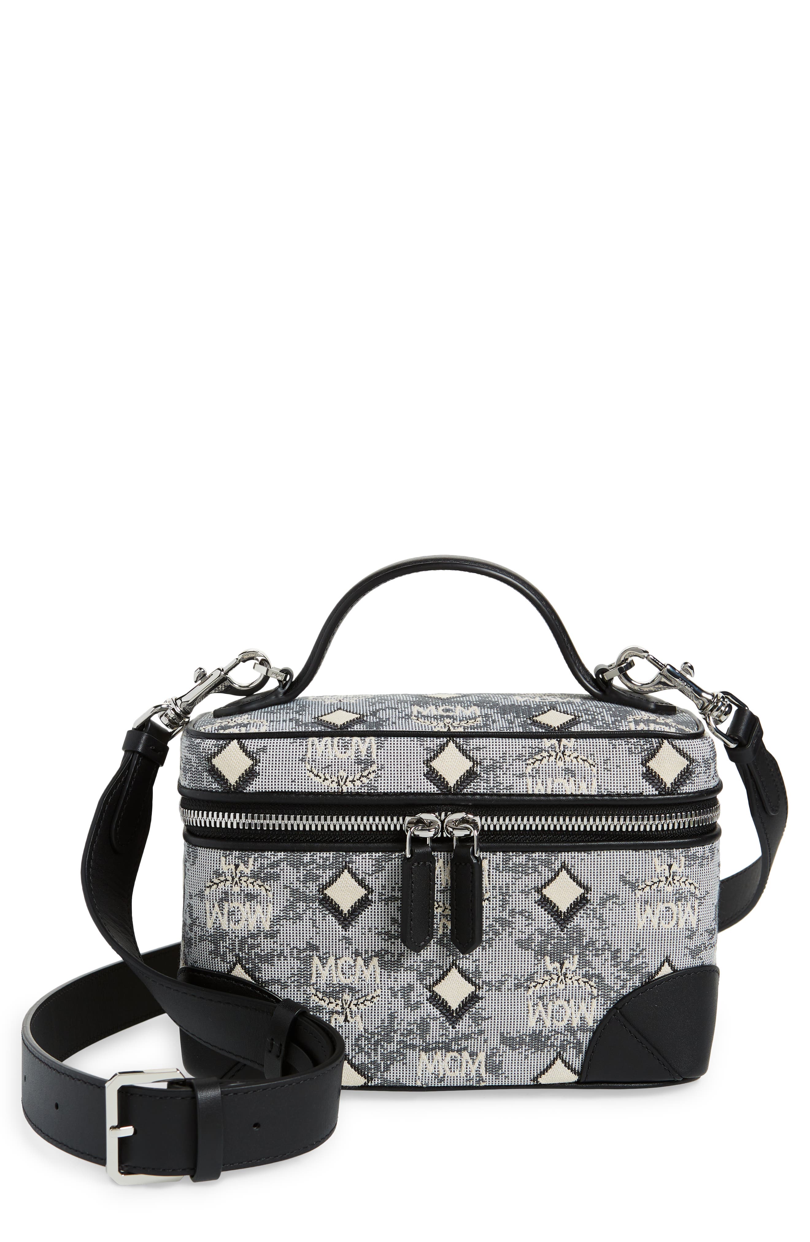 MCM Small Vintage Jacquard Crossbody Bag, Main, color, 