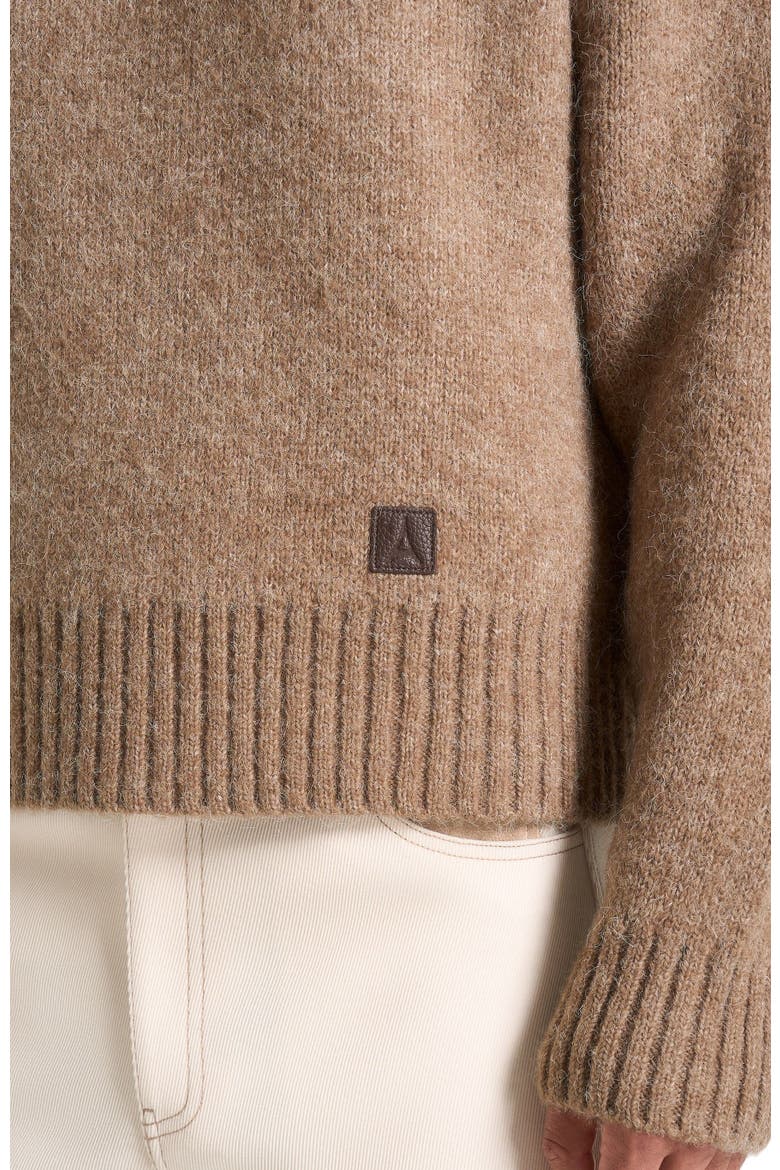 Kamil Art Slogan Brushed Knit Jumper, Alternate, color, Beige
