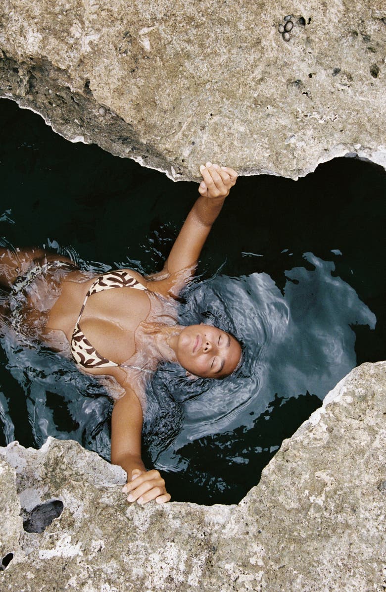 Stone Fox Lina Triangle Bikini Top, Alternate, color, Sun Spun