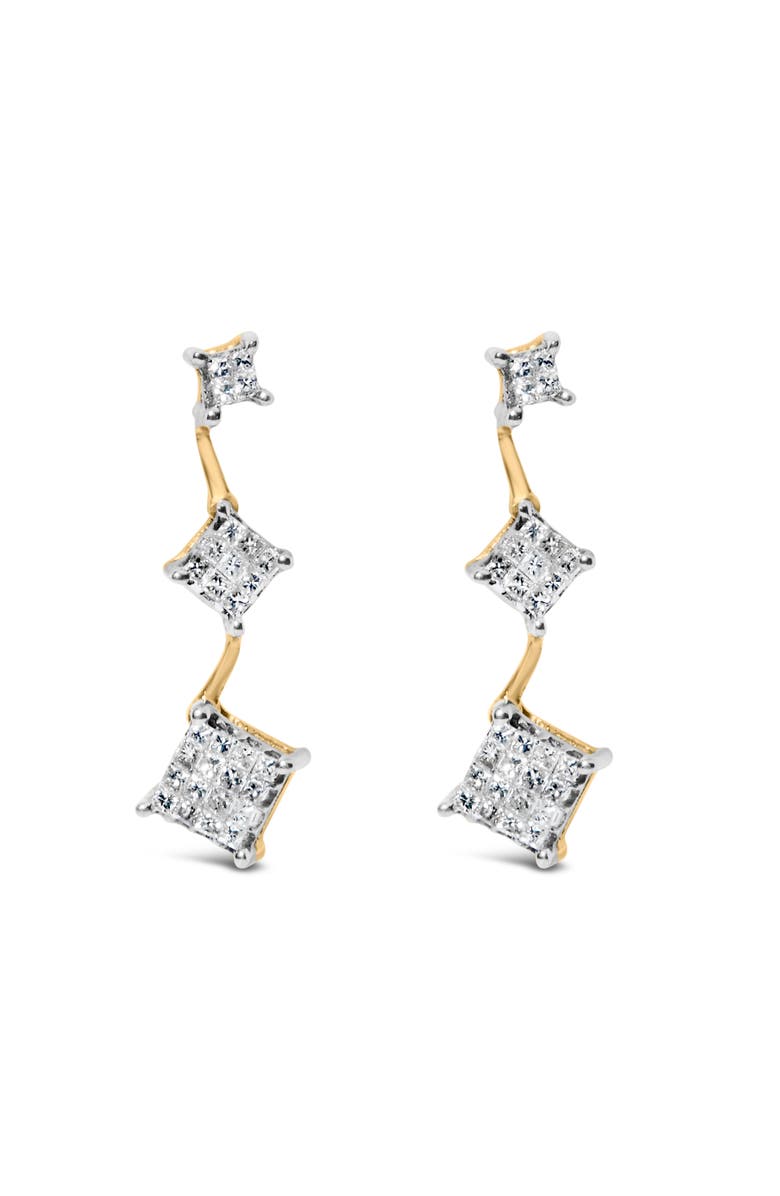 Haus of Brilliance 14K Yellow Gold 1 Ct Princess Diamond Earrings, Main, color, Yellow