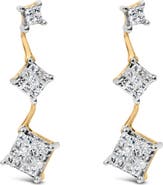 Haus of Brilliance 14K Yellow Gold 1 Ct Princess Diamond Earrings