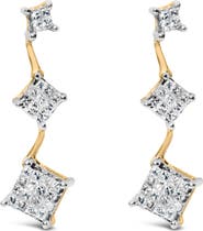 Haus of Brilliance 14K Yellow Gold 1 Ct Princess Diamond Earrings