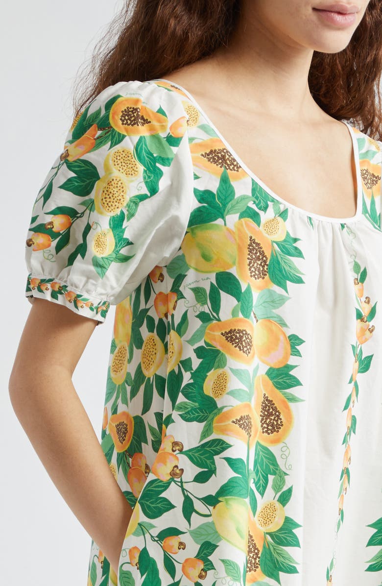 FARM Rio Papaya Salad Cotton Minidress, Alternate, color, 