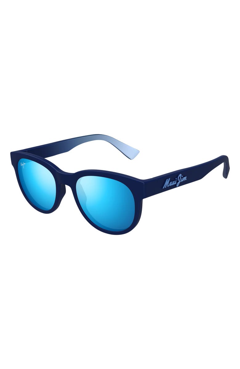 Maui Jim Maoli 52mm PolarizedPlus2<sup>®</sup> Round Sunglasses, Alternate, color, Blue/ Blue Hawaii