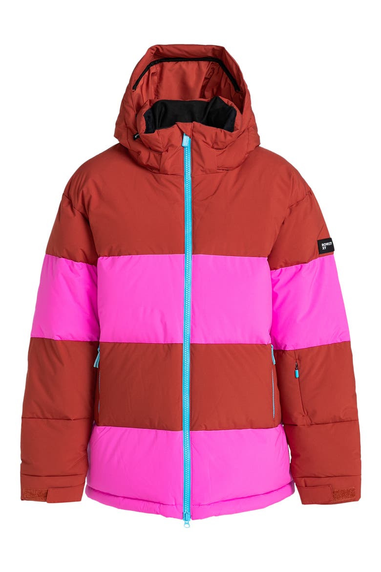 x Rowley Colorblock Hooded Puffer Jacket, Alternate, color, BURNT HENNA