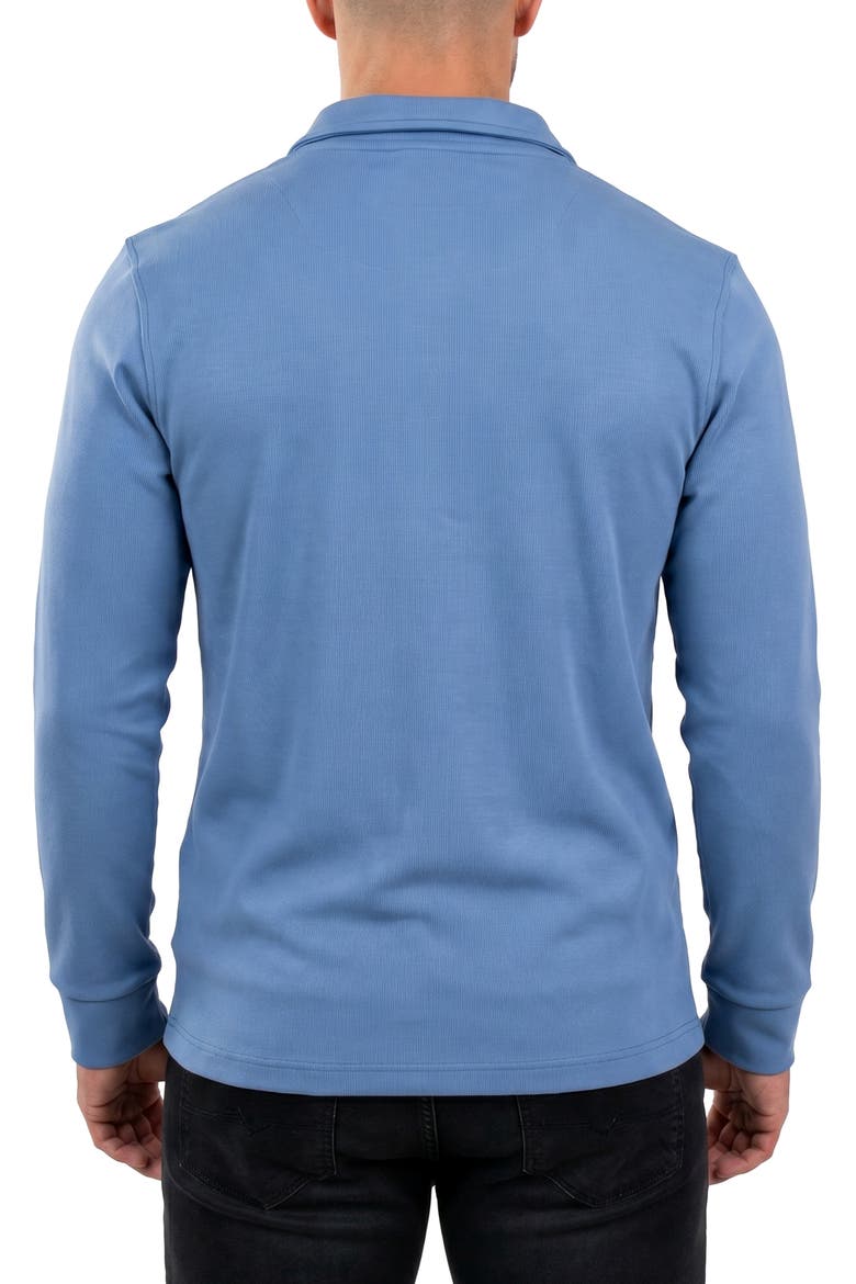 Mercerized Cotton Quarter Zip Sweater, Alternate, color, BLUE