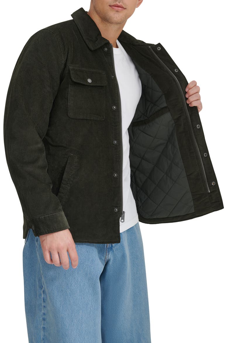 Corduroy Shacket, Alternate, color, DARK OLIVE